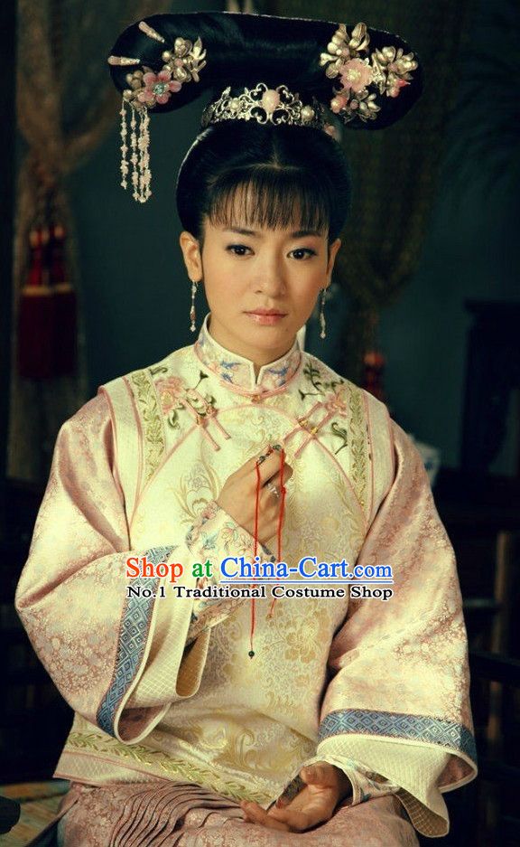 China Fashon Qing Dynasty Manchu Mandarin Gown