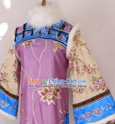 Chinese Ancient Costume Mandarin Dress and Hair Jewelry Complete Set