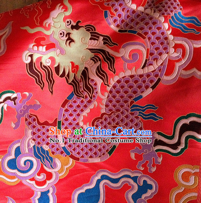 Asian China Traditional Tibetan Dragon Brocade Dress Material