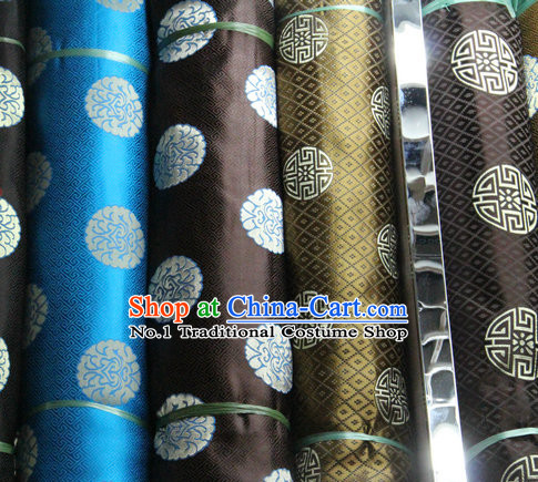 Chinese Traditional Silk Brocade Embroidered Fabric Dress Material