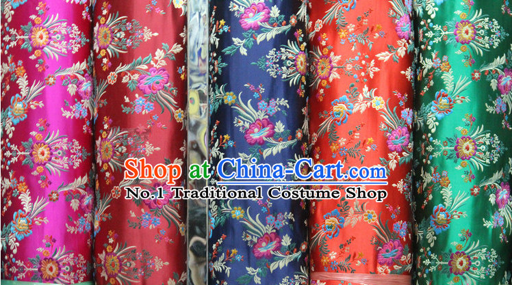 Chinese Traditional Silk Brocade Embroidered Fabric Dress Material