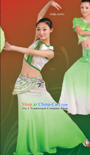 Chinese Dai Dancing Ethnic Costume Complete Set for Women