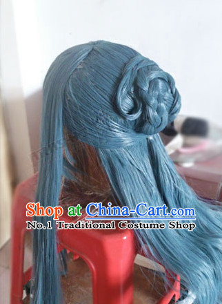 Custom Made According to Your Picture Asian Chinese Ancient Traditional Male Long Wig and Hair Jewelry