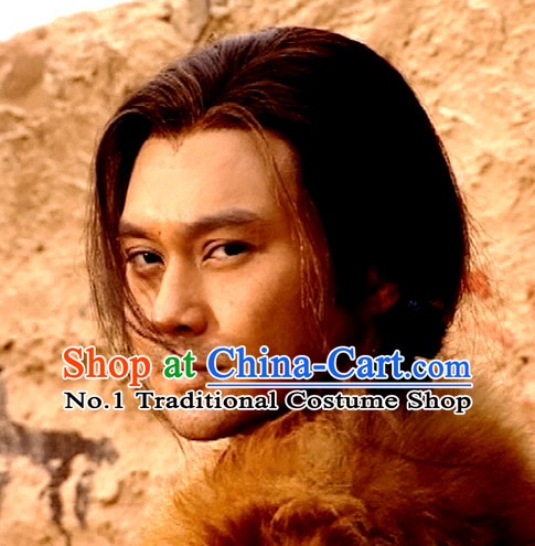 Zhong Hanliang Yi Shuihan Asian Chinese Ancient Traditional Curly Long Wig for Men