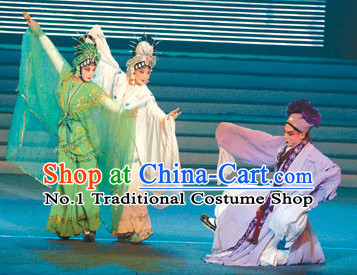 Chinese Traditional Xu Xian Bai She Qing She Opera Costumes 3 Sets