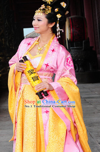 Chinese Traditional Princess Gown and Hair Jewelry Complete Set