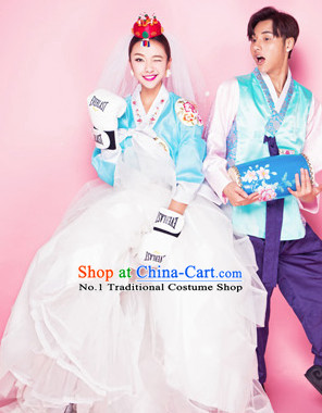 Korean Traditional National Costumes Photo Shoot Costumes 2 Sets