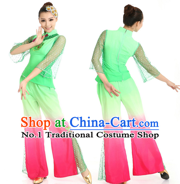 Color Change Chinese Girls Fan Dancewear Dance Stores online and Headpieces for Women