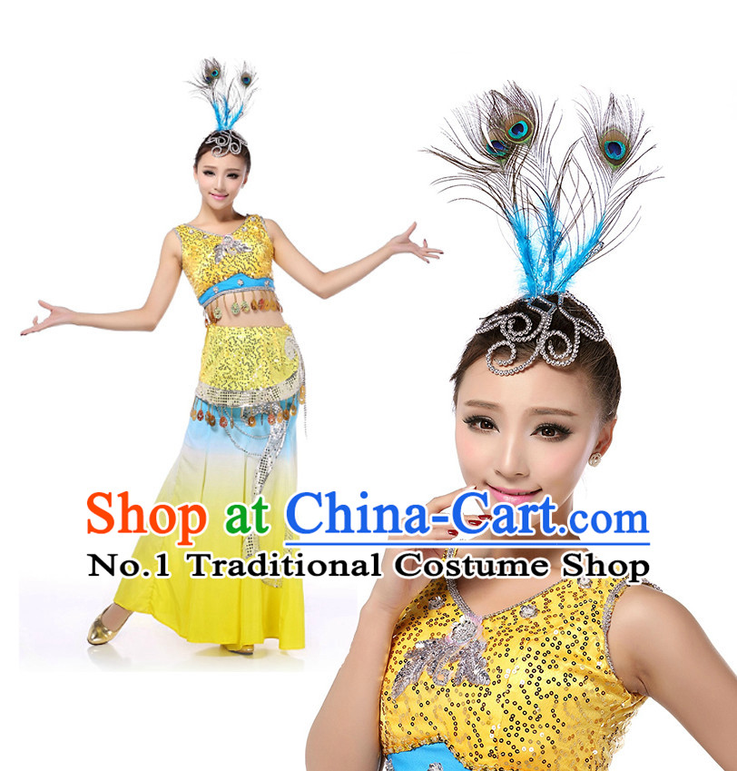 Chinese Girls Dancewear Peacock Dai Zu Dance Stores online and Headpieces for Women