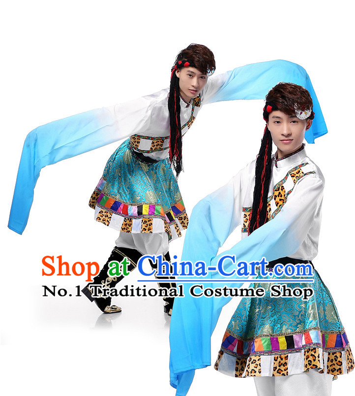 Asian Chinese Folk Ethnic Clothes Complete Set for Men