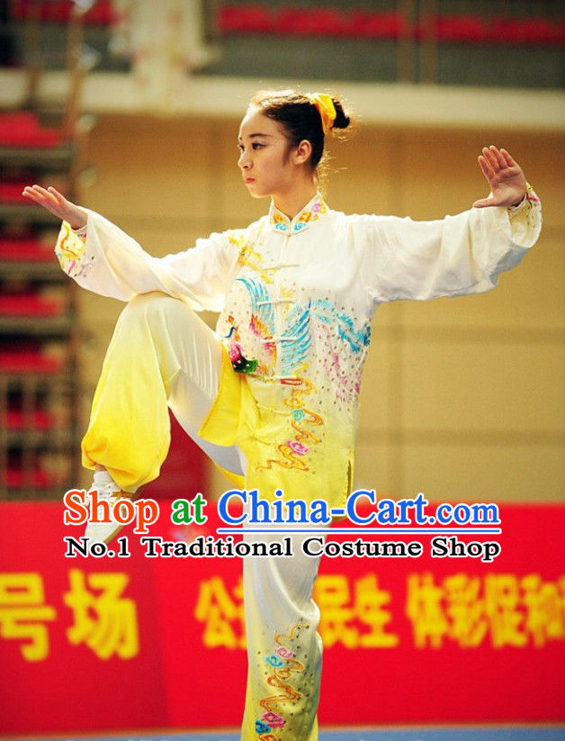 Top Phoenix Embroidery Tai Chi Yoga Clothing Yoga Wear Yang Tai Chi Quan Kung Fu Contest Uniforms for Women