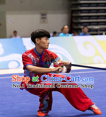 Top Embridered Martial Arts Uniform Supplies Kung Fu Southern Swords Broadswords Championship Competition Clothing for Men