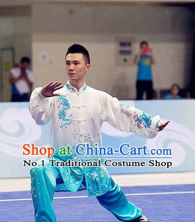Top Tai Chi Championship Dragon Costumes Taijiquan Uniforms Martial Arts Qi Gong Kung Fu Combat Clothing Competition Uniform for Men