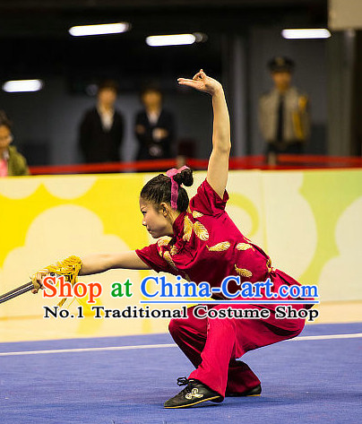 Top Chinese Kung Fu Sword Uniforms Kungfu Uniform Martial Arts Competition Costumes for Women