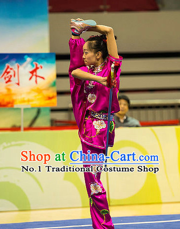 Top Chinese Kung Fu Sword Uniforms Kungfu Uniform Martial Arts Competition Costumes for Women