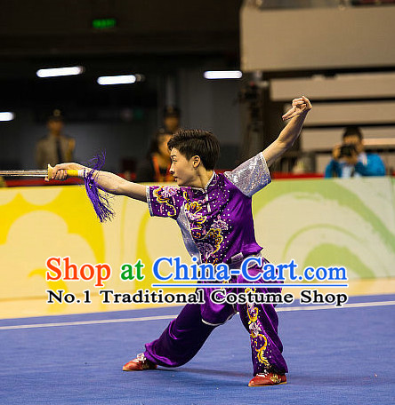 Top Chinese Kung Fu Sword Uniforms Kungfu Uniform Martial Arts Competition Costumes for Women