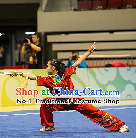 Top Chinese Kung Fu Sword Uniforms Kungfu Uniform Martial Arts Competition Costumes for Women