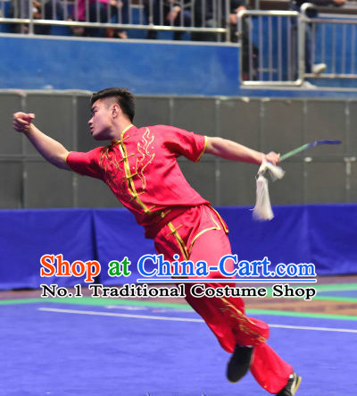 Top Chinese Wushu Kung Fu Sword Uniforms Kungfu Uniform Martial Arts Competition Costumes for Men