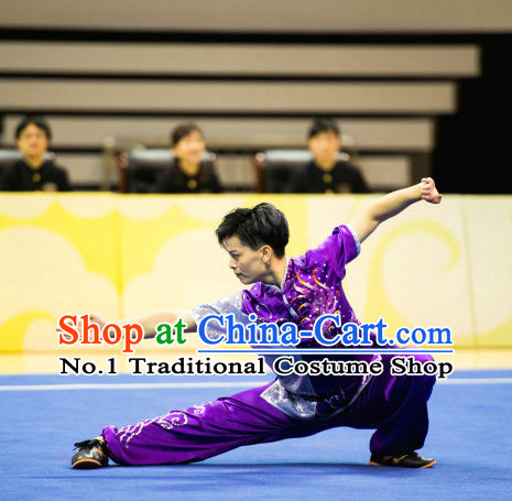 Top Chinese Kung Fu Uniform Martial Arts Uniforms Kungfu Suits Competition Costumes Complete Set for Women