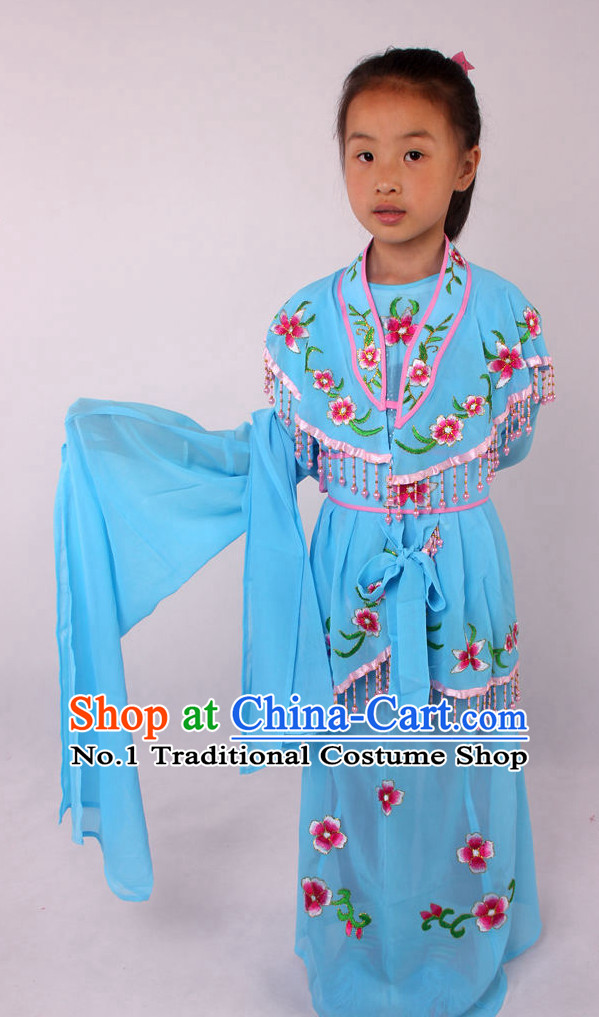 Chinese Beijing Opera Peking Opera Hua Tan Costumes Complete Set for Kids