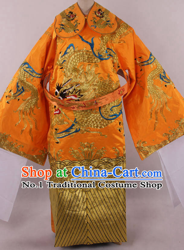 Chinese Beijing Opera Peking Opera Da Kao Long Dragon Robe Costumes Complete Set for Men