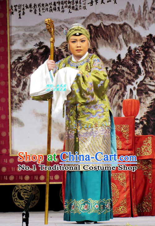 Chinese Ancient Beijing Opera Pantaloon Costumes and Headwear Complete Set for Women