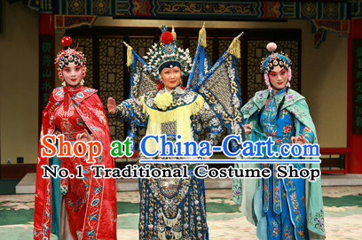 Chinese Ancient Wu Tan Costumes Fighting or Military Female Character Costume Three Sets