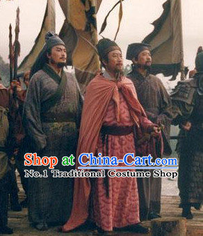 Chinese Ancient General Mantle Costumes and Hat  Complete Set
