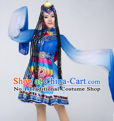 Chinese Classical Tibetan Girls Dancewear Dance Costumes for Competition