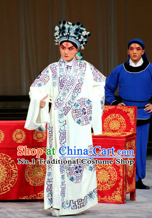Chinese Ancient Beijing Opera Peking Opera Wu Sheng Costume and Helmet Complete Set for Men