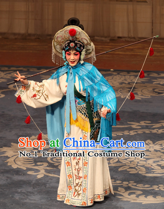 Traditional Chinese Beijing Opera Costumes and Hat Complete Set for Women