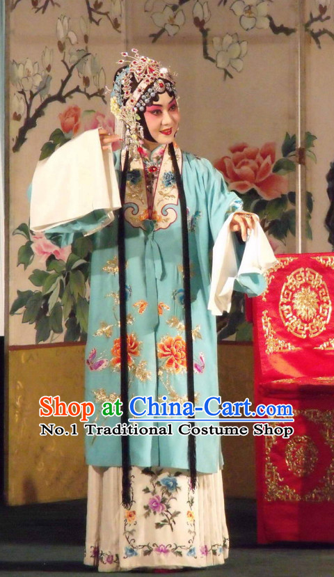 Traditional Chinese Beijing Opera Hua Dan Hua Tan Costumes and Hair Accessories Complete Set for Women