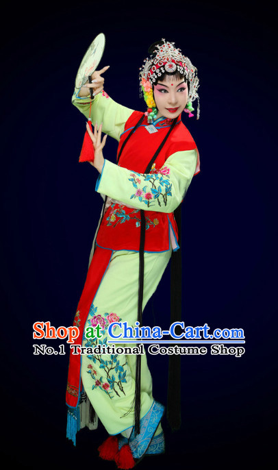 Chinese Peking Opera Beijing Opera Hua Tan Costumes and Hair Accessories Complete Set for Women