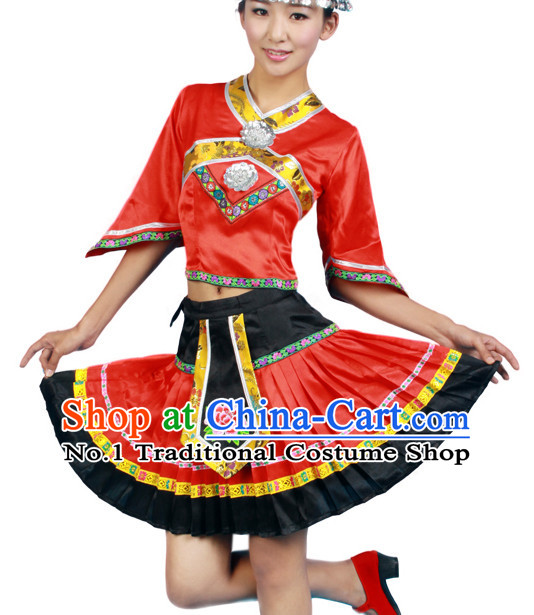 Asian Fashion China Dance Apparel Dance Stores Dance Supply Discount Chinese Miao Dance Costumes for Women