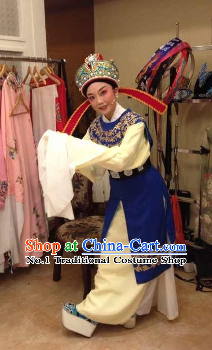 Asian Chinese Traditional Dress Theatrical Costumes Ancient Chinese Clothing Chinese Attire and Hat Complete Set