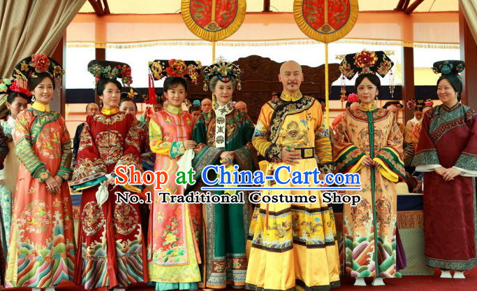 Chinese Qing Dynasty Imperial Royal Clothing 7 Sets