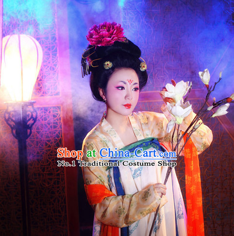 Chinese Tang Costumes and Headpieces Complete Set for Women