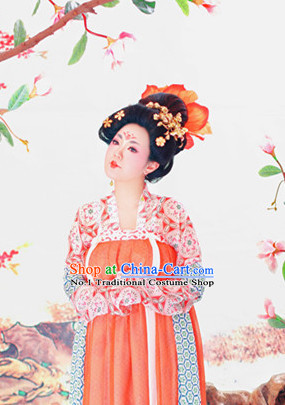 Chinese Tang Costume and Headpieces Complete Set for Women