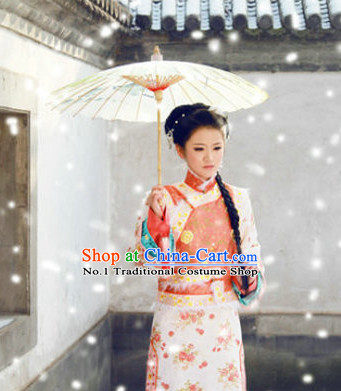 Chinese Plus Size Folk Dress and Hair Accessories Complete Set for Ladies