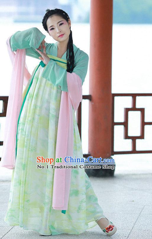 Chinese Traditional Plus Size Dresses Summer Dresses and Headpieces Complete Set for Women