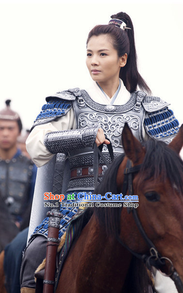 Chinese Ancient Female Hero Armor Costumes Complete Set for Teenagers or Adults