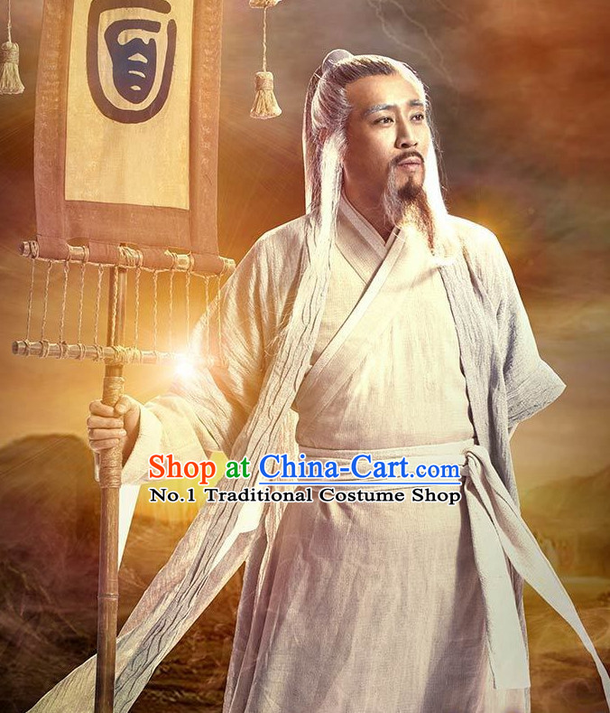 Ancient Chinese Wise Man Traditional Male Clothing Complete Set for Men