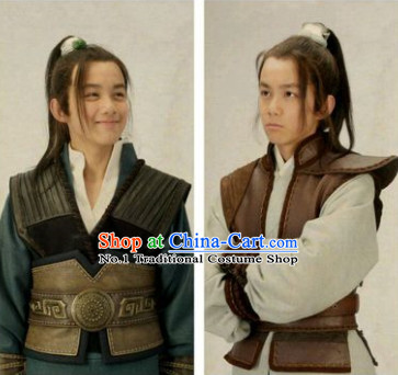 Chinese Ancient Teenagers Long Black Wigs