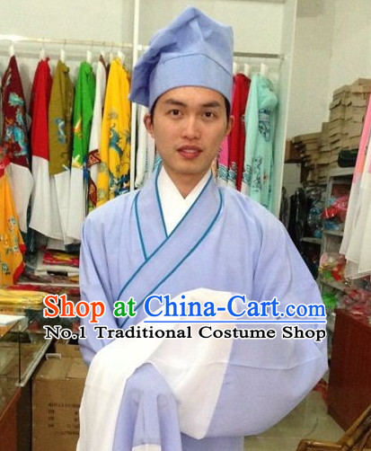 Long Sleeve Chinese Opera Tang Bohu Costume and Hat Complete Set
