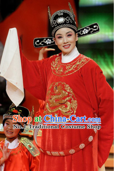 Asian Fashion Chinese Beijing Opera Costume and Hat Complete Set