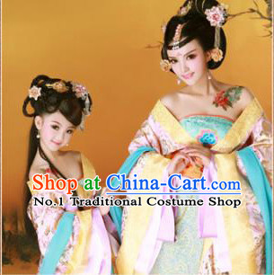 Chinese Ancient Mother and Daughter Hanfu Dresses 2 Sets