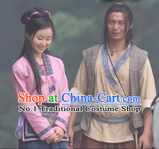 Chinese Ancient Husband and Wife Costumes 2 Complete Sets