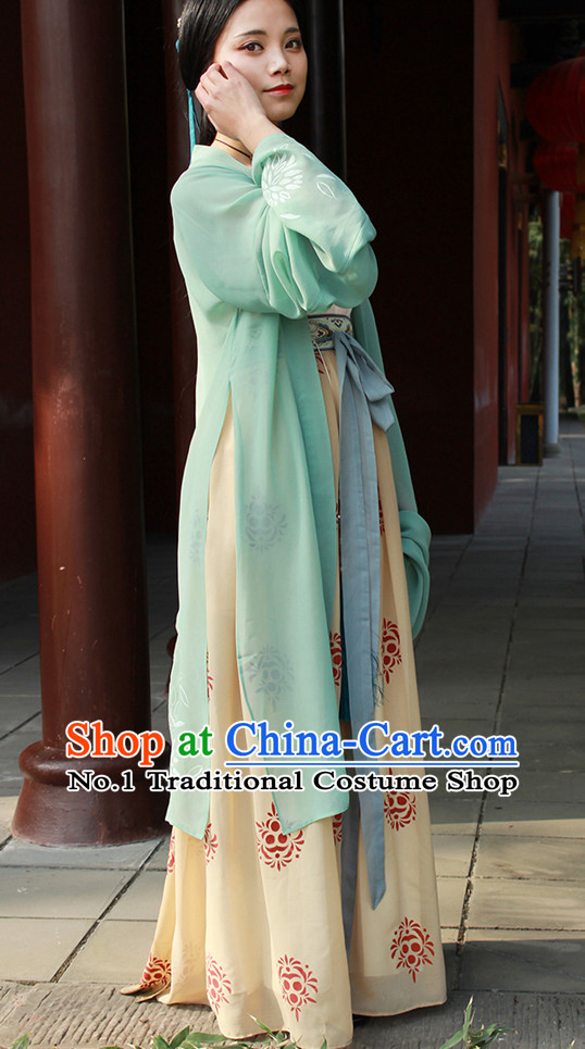 Chinese Ancient Song Dynasty Hanfu Clothing Complete Set