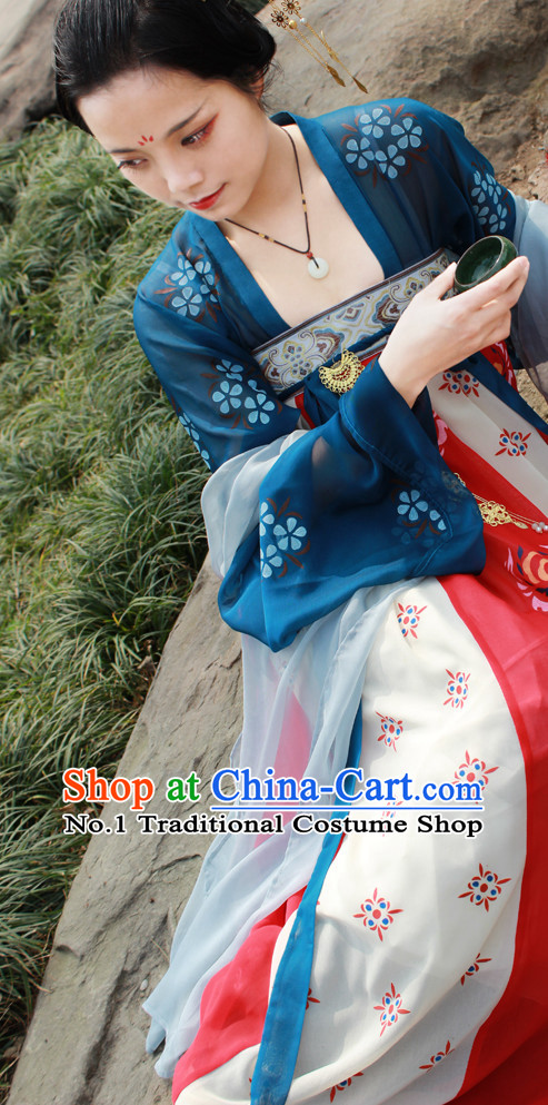 Chinese Ancient Song Dynasty Hanfu Clothing Complete Set