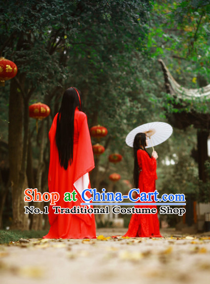 Chinese Red Hanfu Clothes for Women or Kids